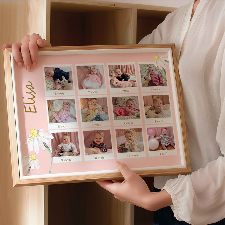 Baby's first 12 months souvenir poster - photo collage