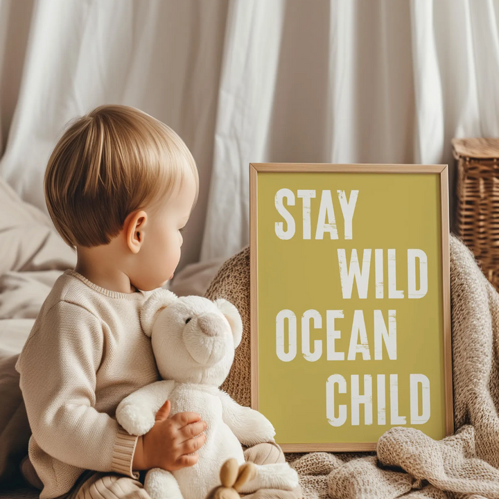 Affiche - Plage et littoral - Stay Wild Ocean Child (jaune)