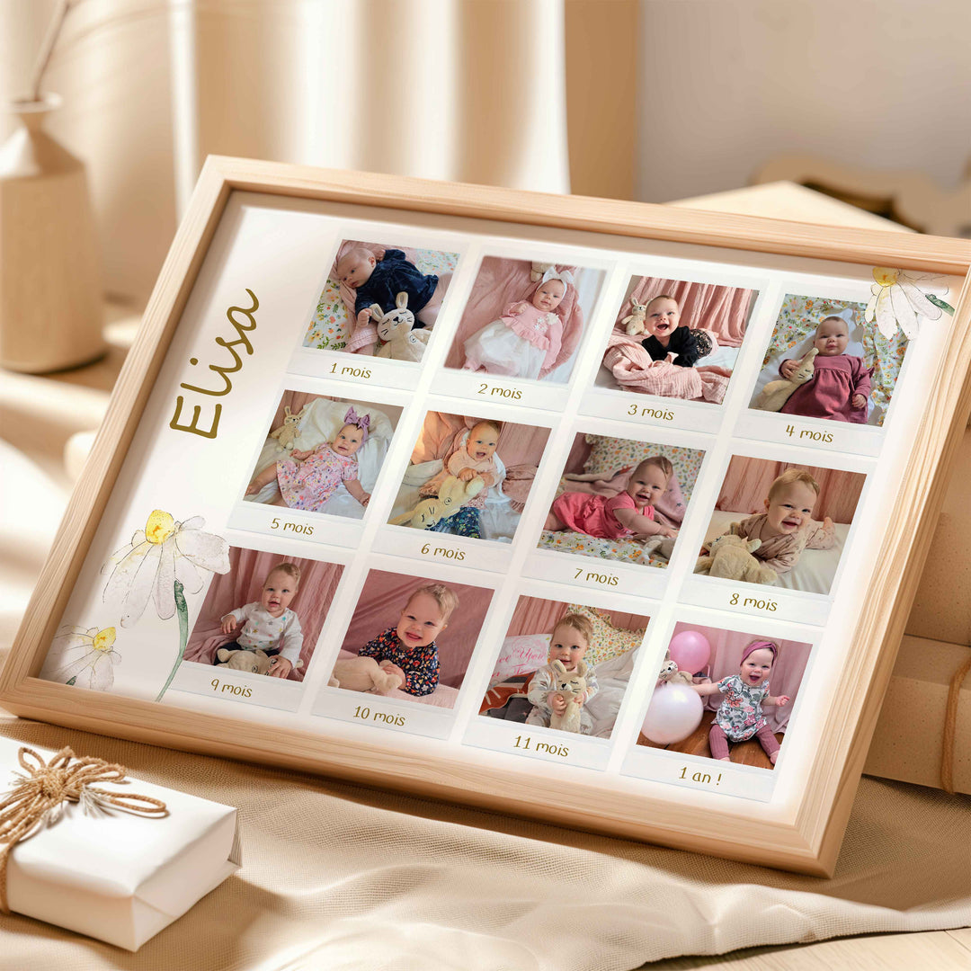 Baby's first 12 months souvenir poster - photo collage