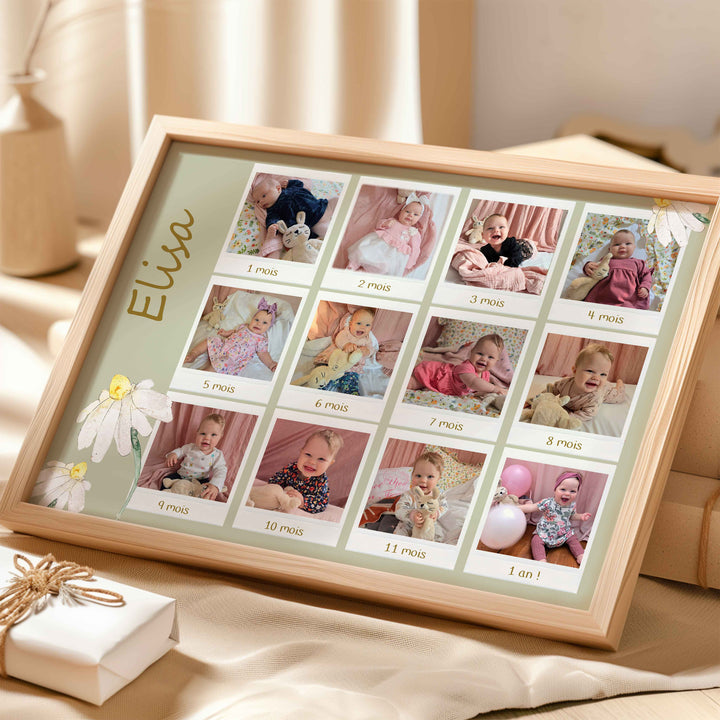 Baby's first 12 months souvenir poster - photo collage