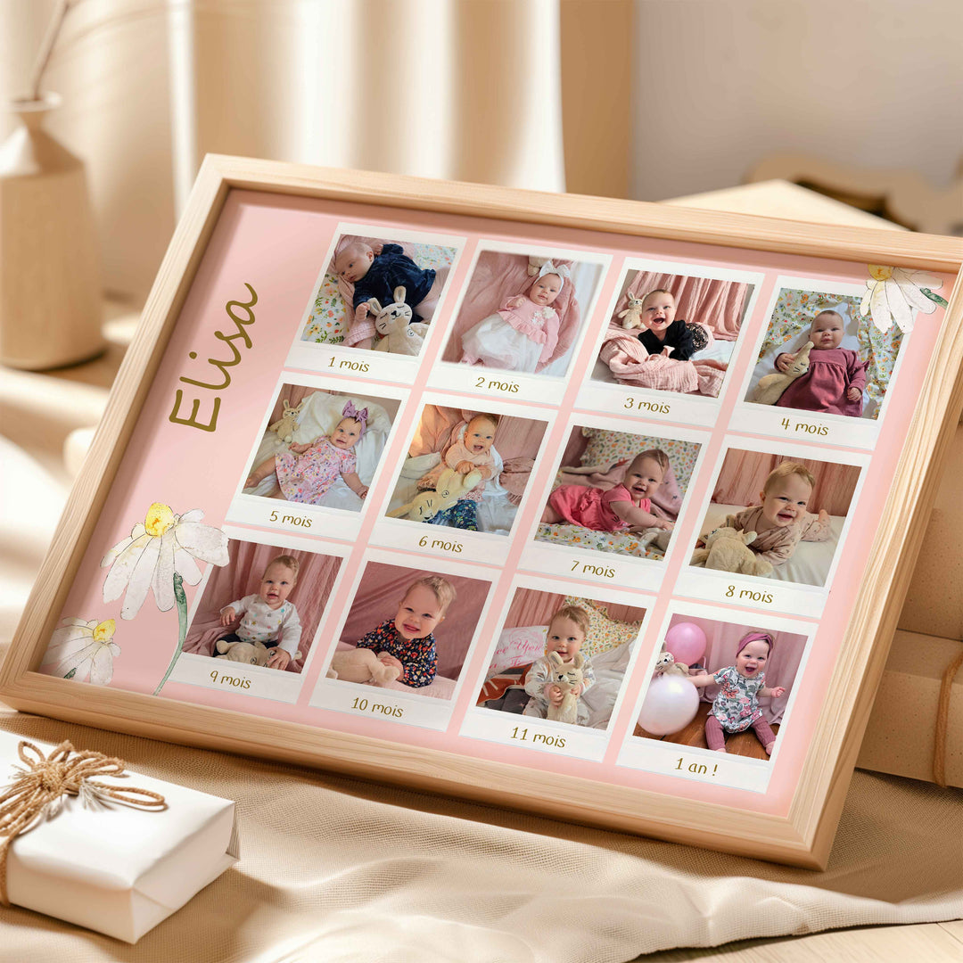 Baby's first 12 months souvenir poster - photo collage