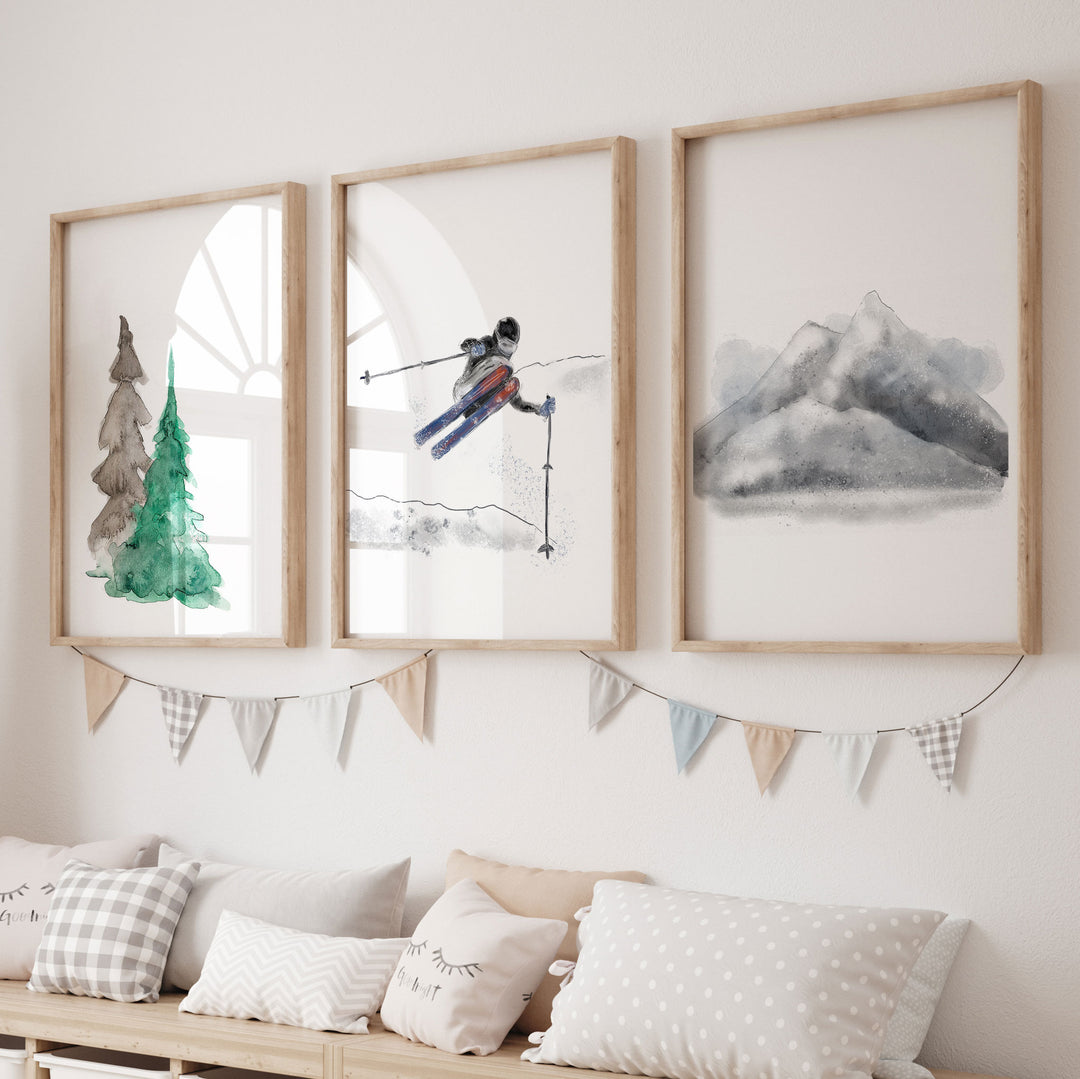 Affiche -  Trio d'affiches ski alpin